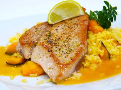 tuňák, rizoto arborio